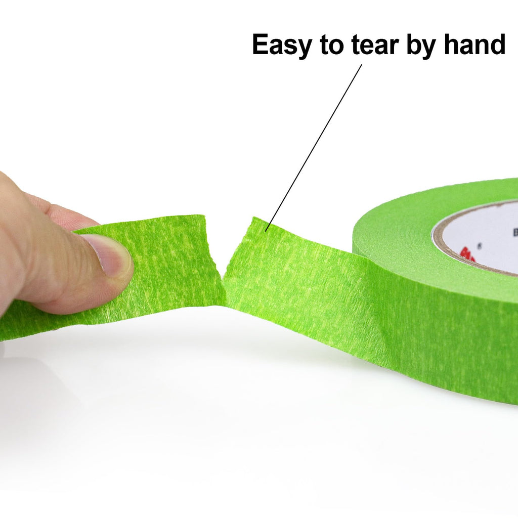 BOMEI PACK Painters Tape - Painting Tape for Car Paint Green - 1 inch x 60 Yards Paint Tape for Walls Painting, Automotive, Labeling, DIY Crafting, Decoration and School Projects, 6 Pack
