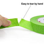 BOMEI PACK Painters Tape - Painting Tape for Car Paint Green - 1 inch x 60 Yards Paint Tape for Walls Painting, Automotive, Labeling, DIY Crafting, Decoration and School Projects, 6 Pack