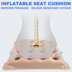 2-Pack Waffle Inflatable Seat Cushions with Pump, 18 Inch Beige 16-Hole Air Cushion for Pressure Relief, Wheelchair, Office Chair, Car Seat & Travel (Beige)