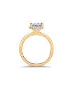 PAVOI 14K Yellow Gold Plated Radiant Cut Hidden Halo Engagement Ring