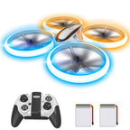 Q9s Drones for Kids,Cool RC Drone with Altitude Hold and Headless Mode,Hobby Quadcopter with Blue&Orange Light,2 Batteries and Remote Control,Birthday and Xmas Gifts Toys for Boys and Girls,Orange
