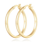 Aidomiya 14K Gold Hoop Earrings for Women 14K Gold Earrings for Women Gold Hoop Earring for Womens Hoops Understated Elegance with Smooth Lines Hoops Earring for Womens 20/25/30/40mm (30mm)