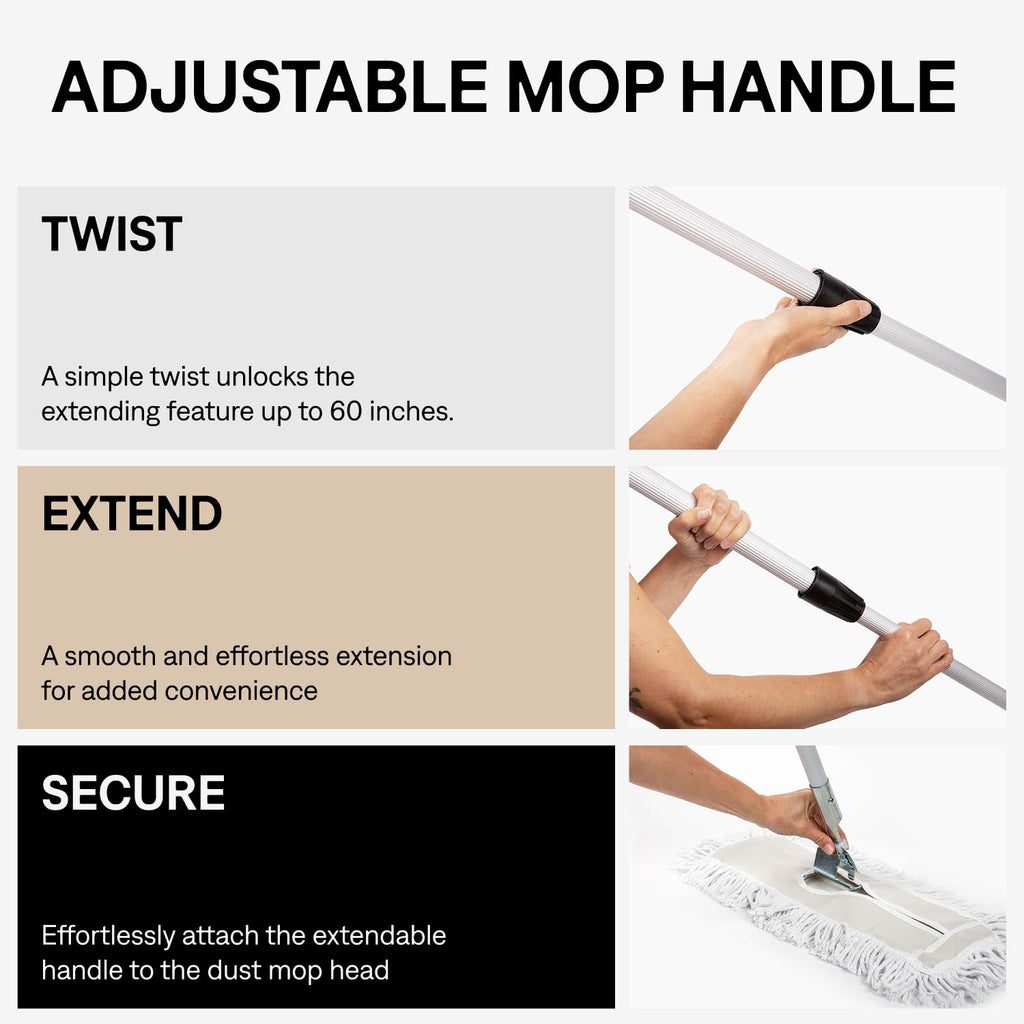 Tidy Tools 36 Inch Red Commercial Dust Mop & Floor Sweeper with Extendable Handle – Mop for Hardwood, Tile, and Concrete Floor Cleaning