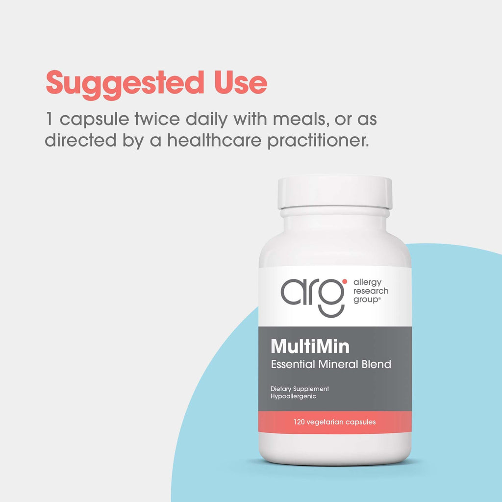 Allergy Research Group ARG MultiMin - Multi Mineral Supplement - Comprehensive Nutrient Blend for Daily Support - Hypoallergenic & Vegetarian - 120 Servings - 120 Capsules