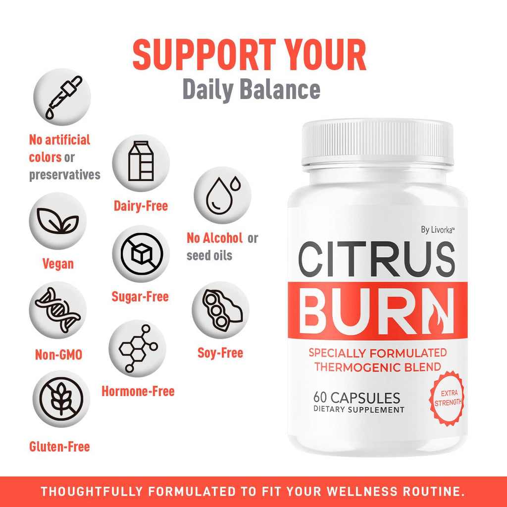 (2 Pack) Citrus Burn Capsules - Official CitrusBurn Pills Supplement Support All Natural Ingredients Advanced Formula Premium Multivitamin for Overall Health & Wellness, 120 Capsules for 2 Months