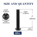 3/8-16 x 2 Button Head Socket Cap Bolts Screws, 20Pcs 304 Stainless Steel 18-8, Allen Hex Drive, Black Oxide by SG TZH(with Hex Spanner)