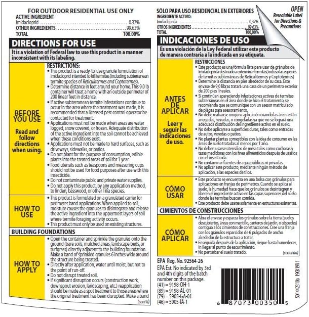 BioAdvanced Termite Killer, Home Perimeter Treatment, Ready-to-Spread Granules, 9 Pounds
