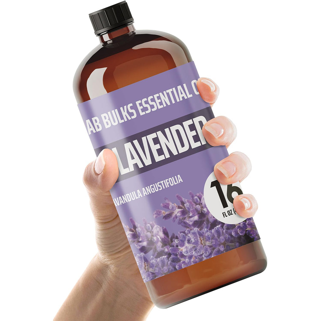Lab Bulks Essential Oil Lavender Essential Oil 16 oz Bottle for Diffusers, Candles, & Home – Aromatherapy Oil 1 Pack