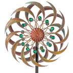 VEWOGARDEN Garden Metal Wind Spinners Outdoor Kinetic Wind Sculptures & Spinners for Yard Lawn Patio Decorations, Copper Green