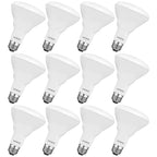 LUXRITE 12-Pack BR30 LED Bulb, 65W Equivalent, 3500K Natural White, Dimmable, 650 Lumens, LED Flood Light Bulbs, 8.5W, Energy Star, E26 Medium Base, Damp Rated, Indoor/Outdoor - Living Room, Kitchen