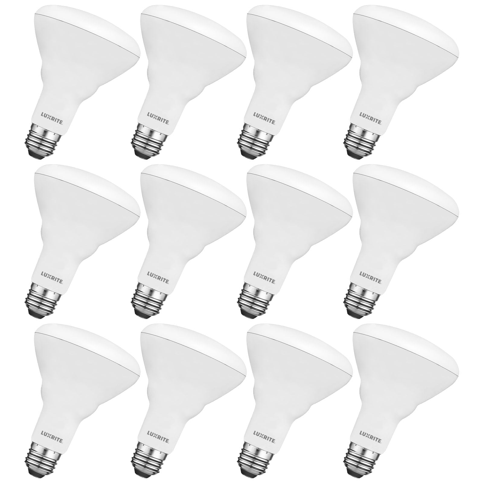 LUXRITE 12-Pack BR30 LED Bulb, 65W Equivalent, 3500K Natural White, Dimmable, 650 Lumens, LED Flood Light Bulbs, 8.5W, Energy Star, E26 Medium Base, Damp Rated, Indoor/Outdoor - Living Room, Kitchen