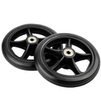 Royitay 2 Pack 6 Inch Rubber Wheelchair Wheels Replacement for Walkers, Rollators, Wheelchairs,Durable Anti-Slip ABS Wheel Hub- Universal Aid Wheels for Adults, Seniors, Black