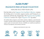 ALIDA PURE Fragrance Free Lip Balm, Vegan Set, Unscented, No Flavor, Beeswax Free, Organic Jojoba and, Avocado Oil, Vitamin E, Natural Moisturizer for Dry, Chapped, or Cracked Lips, 5 Tube Set