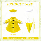 3 Pcs Raincoat Porch Goose Outfit,Summer Lawn Goose Statue Raincoat Costume