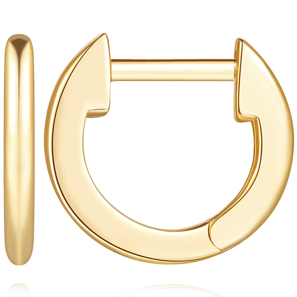 Kelli Myers 14K Gold Huggie Earrings Small Hoop Earrings 18mm