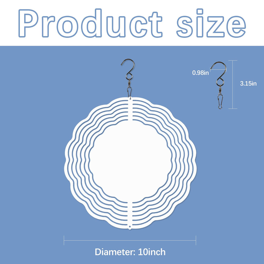 20 Pcs Sublimation Wind Spinner Blanks 10 Inch Round Aluminum Metal Wind Spinners Product Outdoor Garden Decoration for Heat Press Transfer Sublimation Blank Wind Spinners