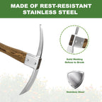 Haliaeetus Pick Axe, Stainless Steel Mattock, Garden Pick with Wood Handle