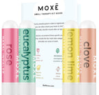 MOXĒ Smell Training Kit, Made in USA, 4 Essential Oils, Olfactory Regeneration, Helps Restore Sense of Smell, Natural Therapy for Smell Loss, Lemon, Rose, Clove, Eucalyptus, Guidebook, Personal Log