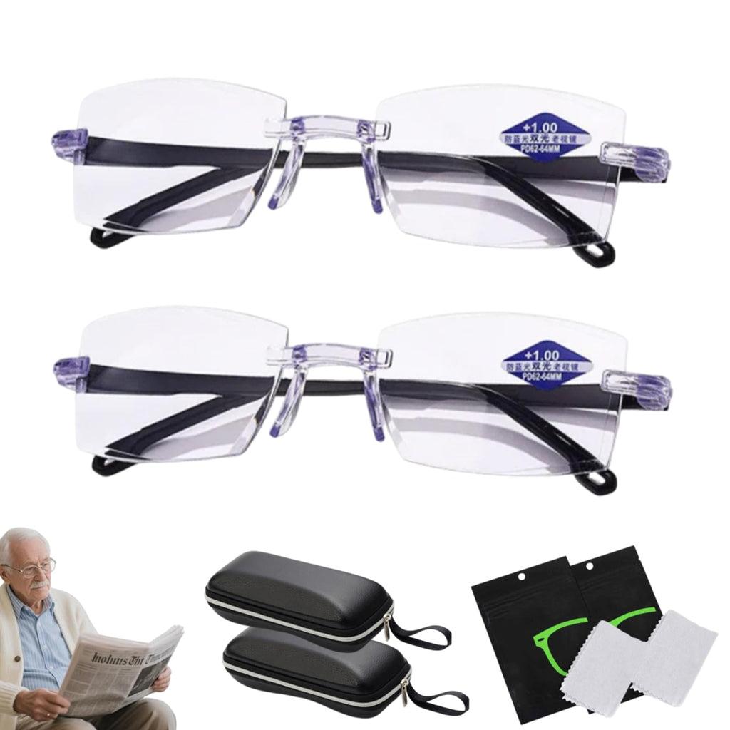 2026 New Self Intelligent Dual Focus Glasses, Precision Vision Aid Tool, Precision Vision Aid Glasses, Adjustable Auto Focus Eyeglasses for Women Men (2 Set)
