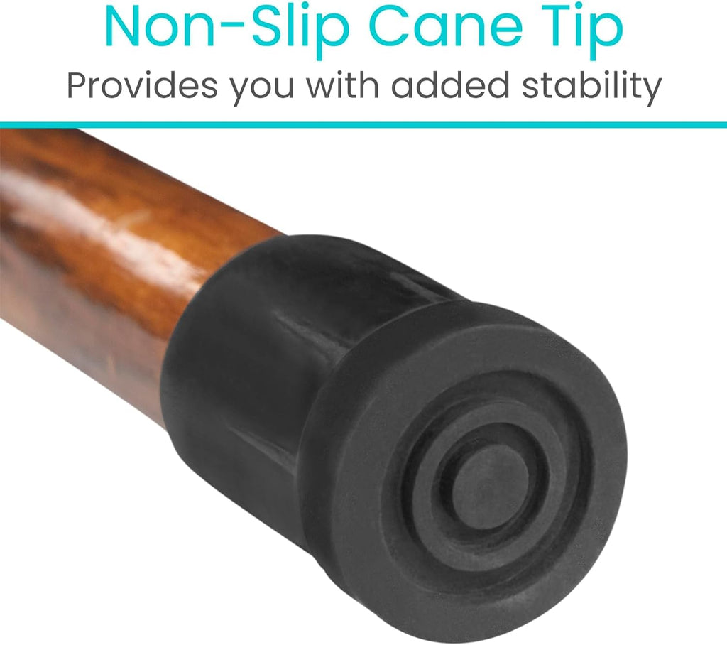 Vive Wooden Walking Stick - (48") Willow Cane for Seniors Hiking & Balance - Heavy Duty Carved Twisted Wood Sticks for Men & Women - Stylish Support Pole for Outdoor Trekking & Weight Bearing