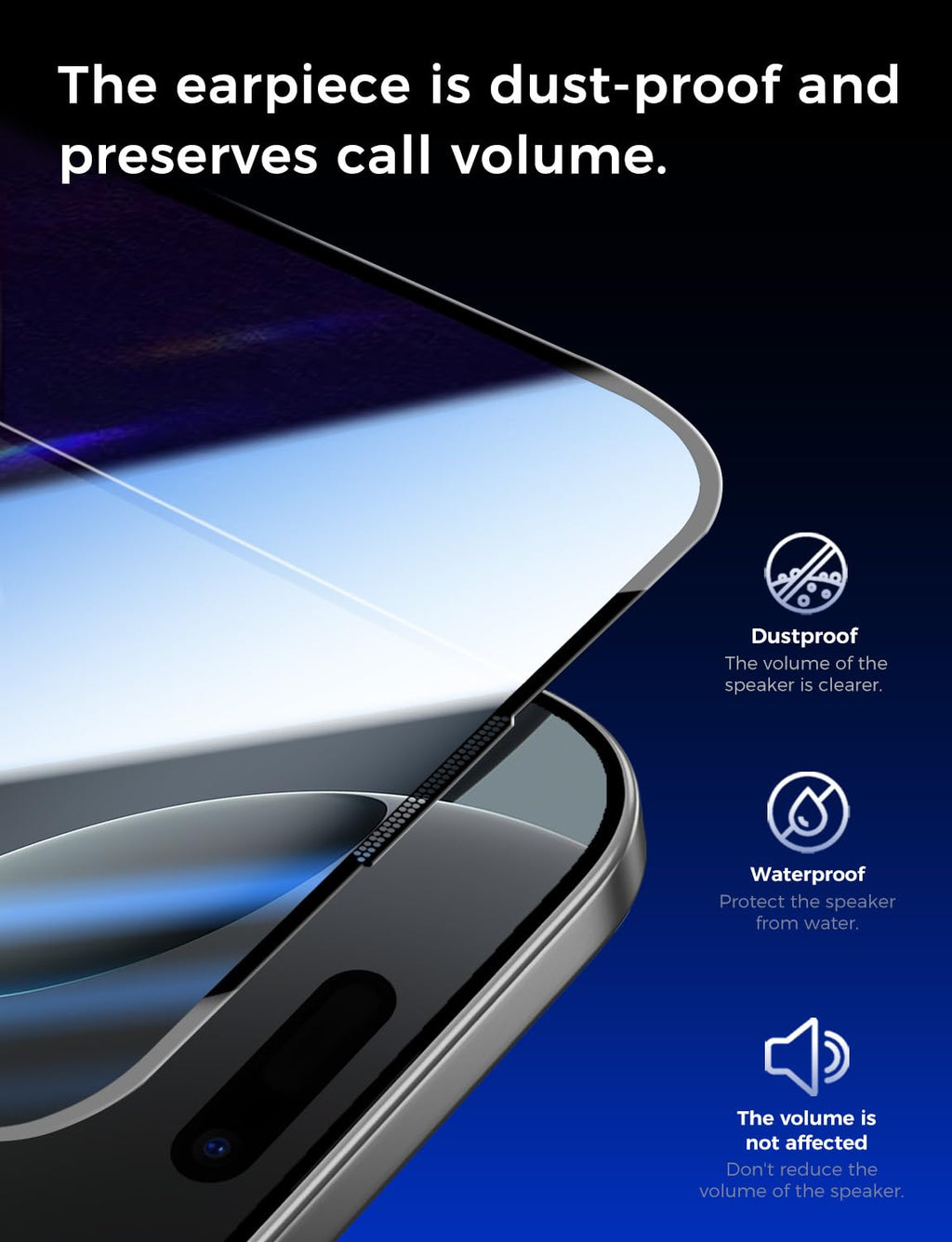 MAGIC JOHN 2 Pack for iPhone 16 Pro Max Tempered Glass Screen Protector