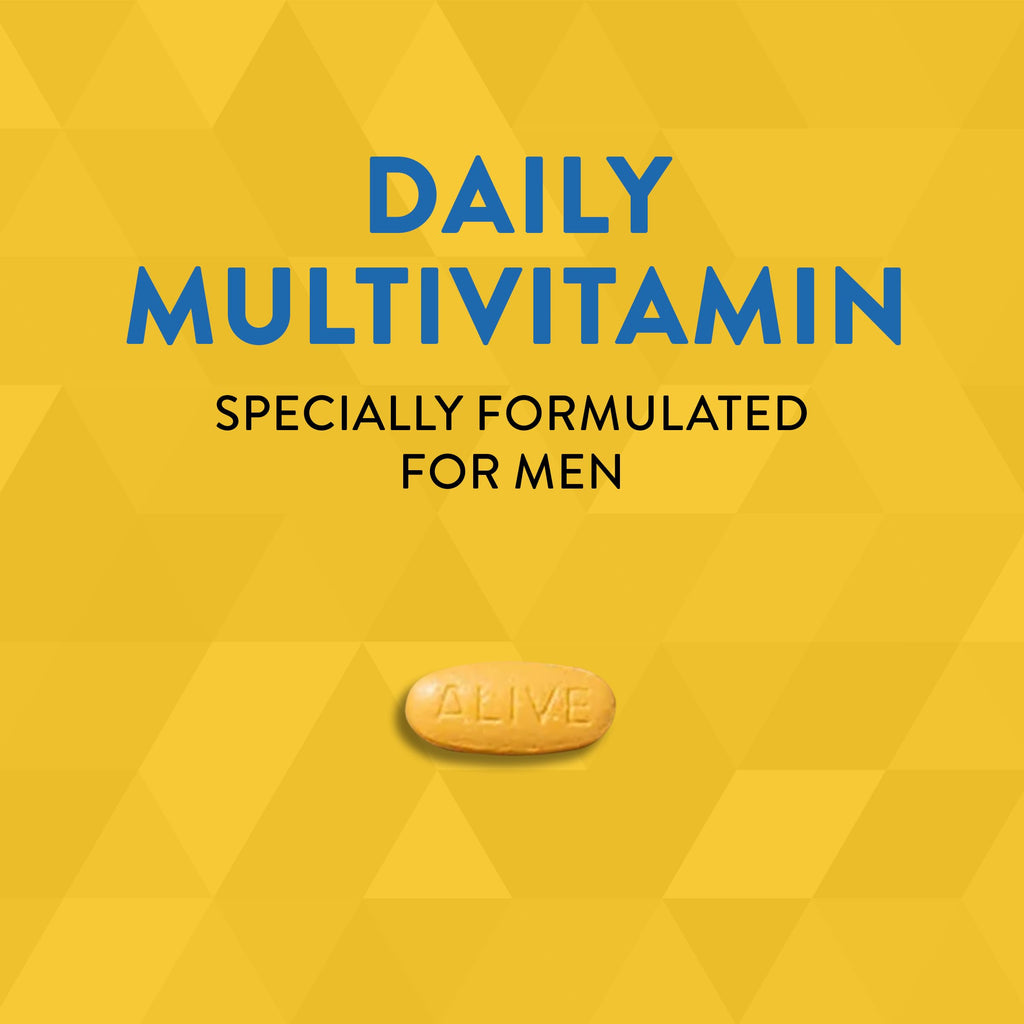 Nature's Way Alive! Men's Complete Daily Multivitamin, Supports Energy Metabolism & Muscle Function*, with B-Vitamins, Gluten Free, 130 Tablets (Packaging May Vary)