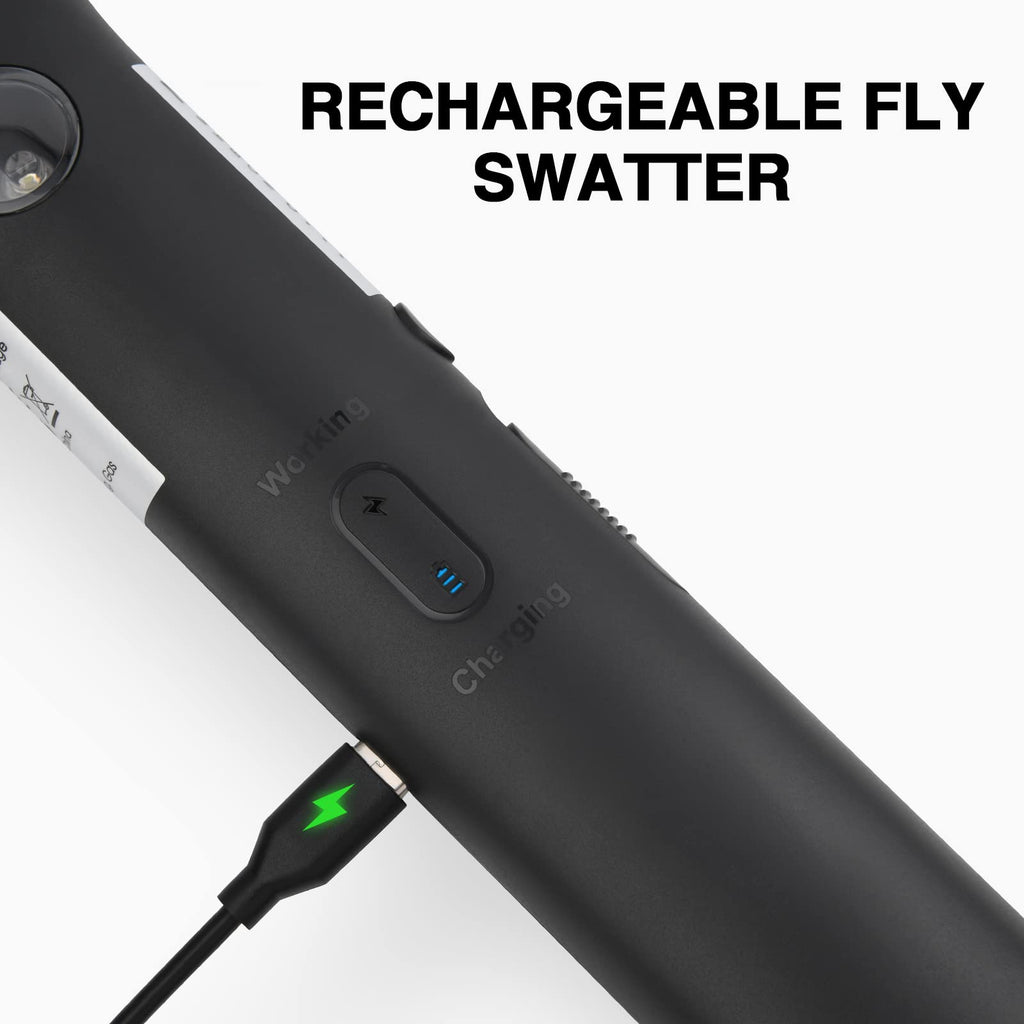 mafiti 2 in 1 Electric Fly Swatter Rechargeable with Flashlight Mosquito Zapper Bug Zapper Racket Fly Killer Indoor Outdoor