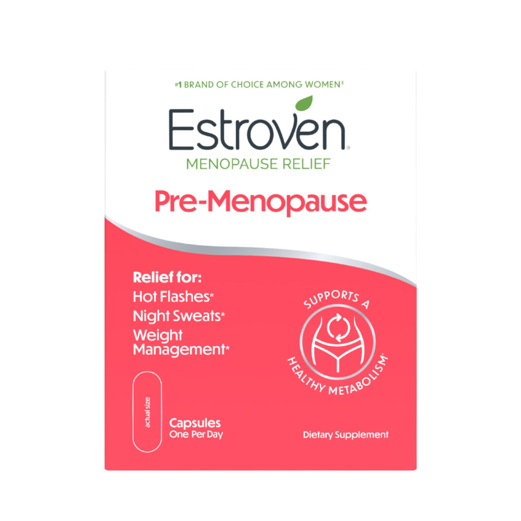 Estroven Pre-Menopause-Relief, 30 Ct., Clinically Proven Ingredients, Provides Menopause Relief Plus Night Sweats & Hot Flash-Relief, Drug-Free or Estrogen Free (Pack of 12)