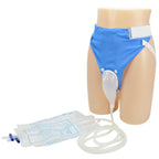 Urine Collection Bag Condom Catheters for Men Reusable Portable Wearable Urinary Drainage with 2 Urine Catheter Bag System (Blue-Elderly Men)