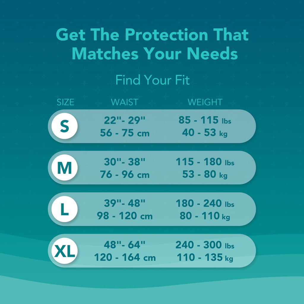 SUNKISS TrustPlus Overnight Adult Diapers with Tabs, Unisex Disposable Incontinence Briefs for Men and Women, Odor Control, Large, 48 Count (4 Packs of 12)