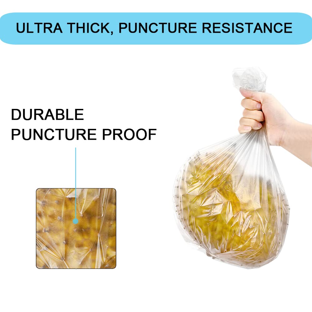 10 Gallon Trash Bags - 18 Micron Ultra Thick Strong Clear Medium Size Garbage Bin Liners for Office Kitchen, Fit 8-10 Gallon, 90 Count
