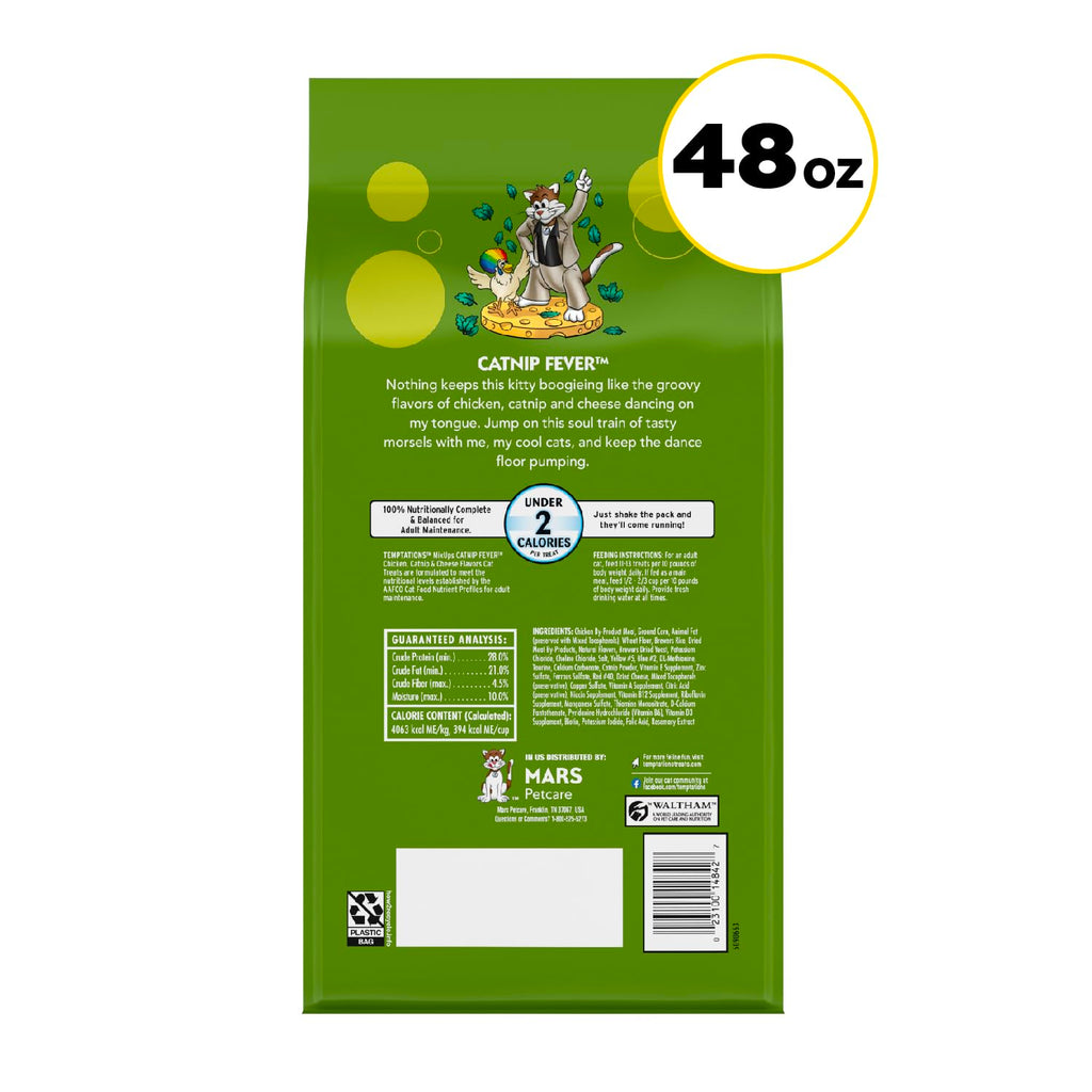 Temptations MixUps Crunchy and Soft Cat Treats, Catnip Fever, 48 oz