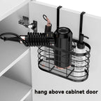 Aolldy 3 in 1 Hair Tool Organizer - Adjustable Height Wall Mounted/Cabinet Door Bathroom Organizer, Under Sink for Hair Dryer, Flat Irons, Curling Wands, Straighteners