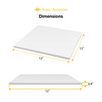 Fstop Labs Acoustic Foam Panels, 12" X 12" X 0.4" Acoustic Sound Absorbing Panel Tiles, Acoustic Panels, Absorption Insulation Treatment Used in Home & Offices