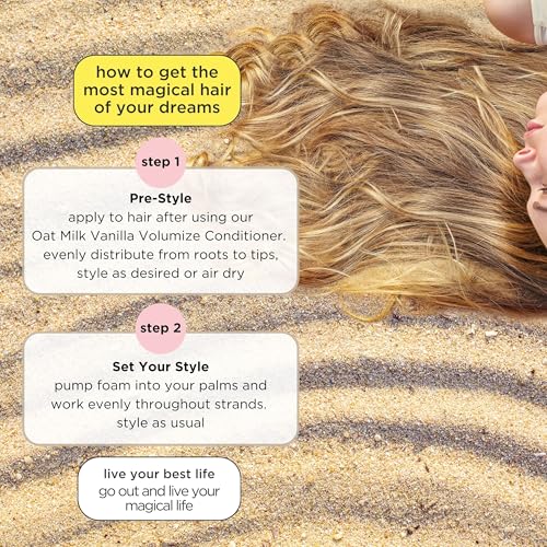 Pacifica Hair Mousse - Vanilla Oat Milk – Light Hold for Soft Volume & Hydration with Touchable Hold, Delightful Vanilla Scent, Vegan & Cruelty-Free, 5 fl oz