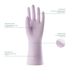 COOLJOB 3 Pairs Yellow Reusable Rubber Gloves for Dishwashing - Cleaning and Kitchen Household Uses - Grippy Latex with Flocked Cotton Liner - Water Resistant - Small