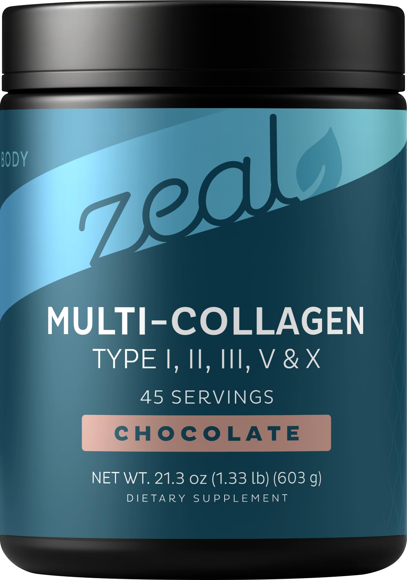 Premium Multi Collagen Peptides Powder (1, 2, 3, 5 & 10) with Protein. Vitamin C, Biotin, Hyaluronic Acid, for Hair Skin and Nails - Marine, Bovine, Chicken & Eggshell (Chocolate, 45 Servings)