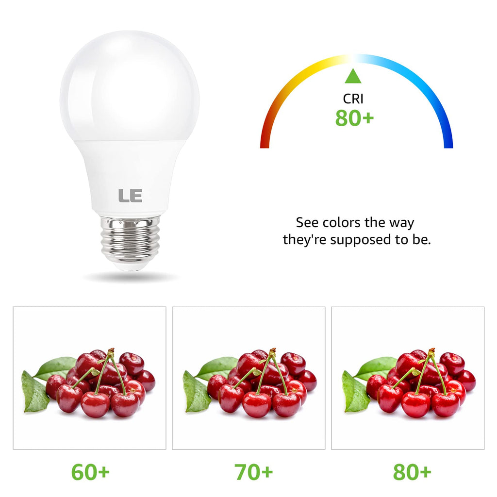 Lepro A19 E26 LED Light Bulbs 9W 800 Lumens Daylight White 5000K 5 Pack