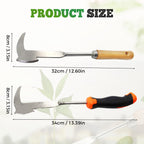 NEKSKA Crack Weeder Tool with L-Shaped Blade, Stainless Steel Weed Scraper for Sidewalk Cracks, Driveway, Patio, Manual Crevice Weeding Tool, 7-Shaped Blade for Paver Weed Removal (D)