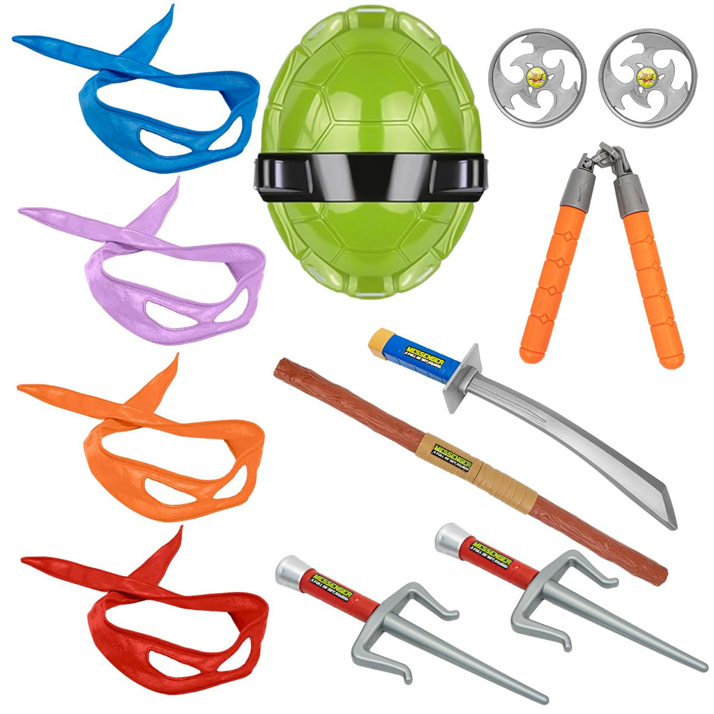 Avazera Turtle Shell Superhero Cosplay Costume props Weapon Mask Kid toys for birthday Halloween Christmases gifts