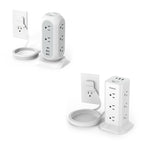 Power Strip Tower with Surge Protection, TESSAN Flat Plug Extension Cord 6 Feet with Multiple Outlets 3 USB Ports (1 USB C), Office Desk Supplies, Dorm Essentials