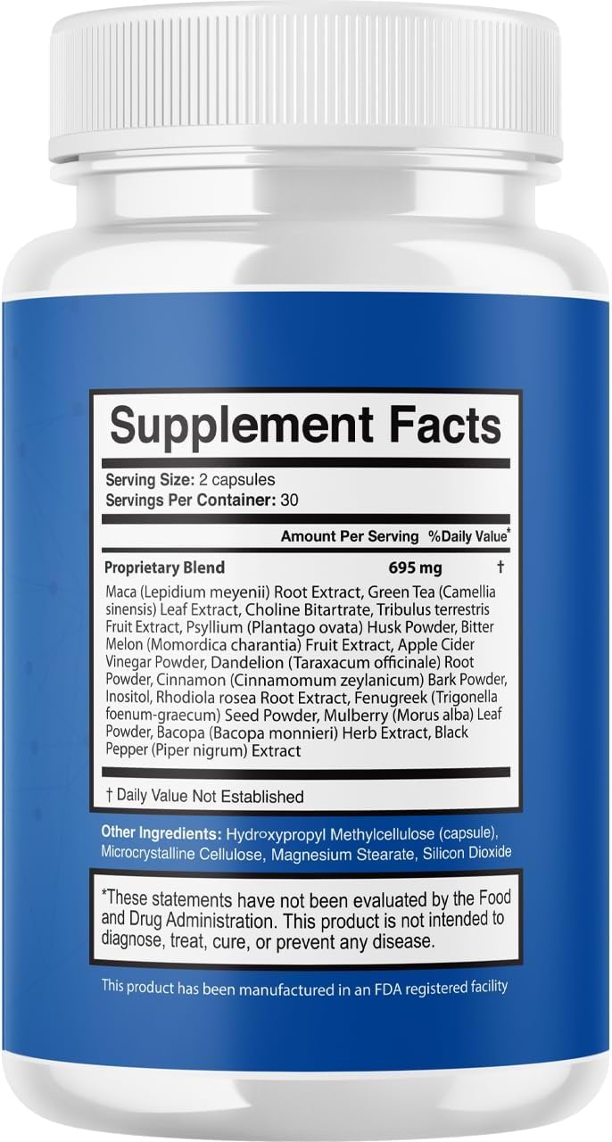 (5 Pack) Glyco Fix Capsules - GlycoFix Advanced Supplement, All Natural Formula to Maintain Healthy Levels, Maximum Strength Daily Formula, Gyco Fix Capsules Reviews - 300 Capsules for 5 Months