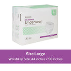 McKesson Ultimate Adult Incontinence Underwear, [72 Count], Large, 44-58 in. Maximum Absorbency, Unisex Bladder Leak Protection, Pull-On Style with Tear-Away Sides, Postpartum and Incontinence