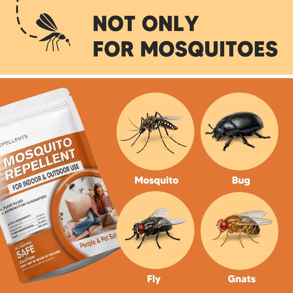 SCFKAOF Mosquito Repellent Outdoor Patio, Mosquito Deterrent for Yard, Indoor Mosquito Repellent Balls, Mosquito Repeller for Patio, Keep Mosquito Away, Covers 120 Sq. Ft, 60 Days Protection-12 Packs