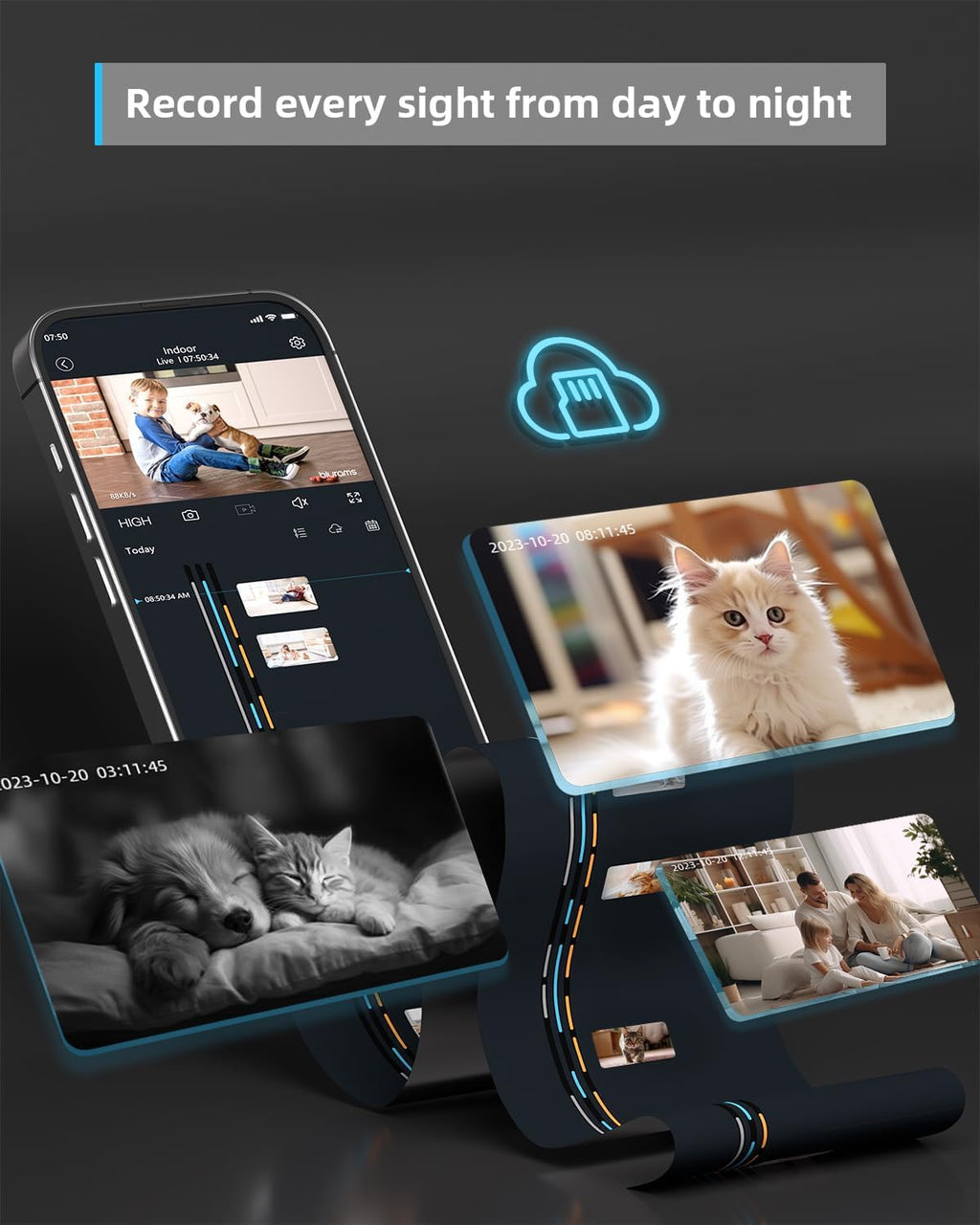 blurams Security Camera, 2K Indoor Camera 360° Pet Camera for Home Security