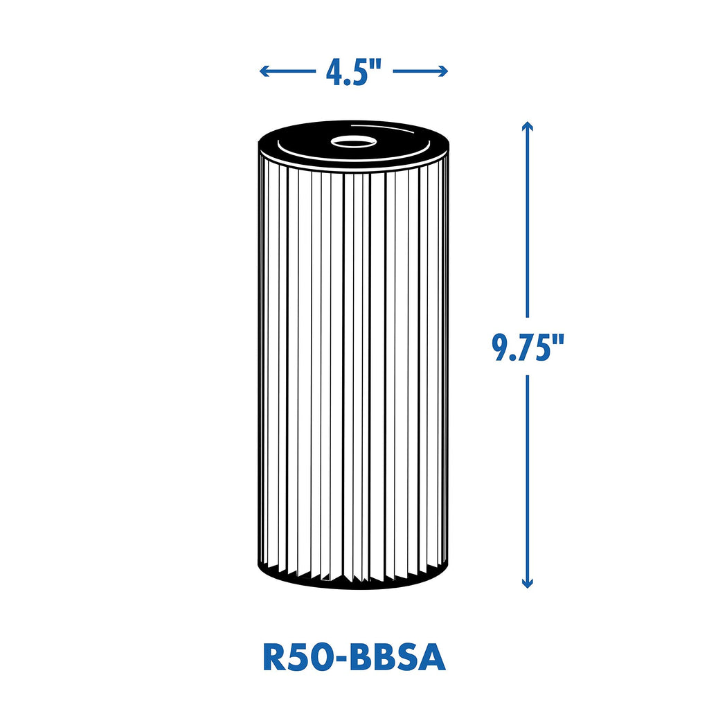Culligan R50-BBSA Whole House Water Filter Replacememt - Premium 50 Micron 10”x4.5” Long Lasting Water Filter Cartridge Compatible with Many other Home Water Filtration Systems
