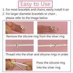 LAMOONY Clip Stopper Charms Sterling Silver Rondelle Spacer Bead for Bracelets (Silver) (Silver-4pcs)