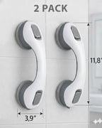 2 Pack Grab Bars for Bathtubs and Showers, Shower Handles for Elderly Seniors bar Safety 500 lbs Walls Handicap Heavy Duty Holder Hooks to Lift Large Tile Glass Suction Cups Tool
