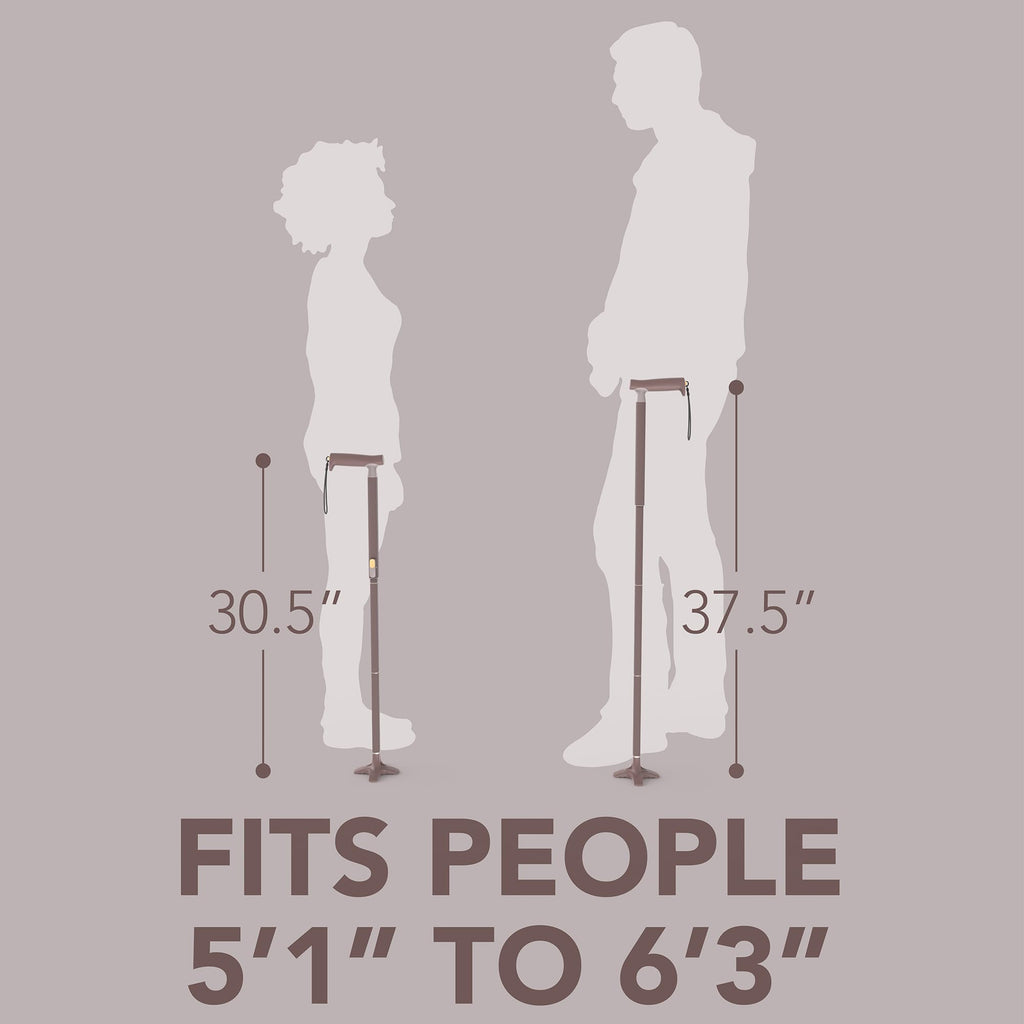 Michael Graves Quick Fold Walking Cane for Men and Women - Foldable Walking Stick for Stability and Style - Collapsible Folding Cane - Walking Sticks for Seniors & Adults