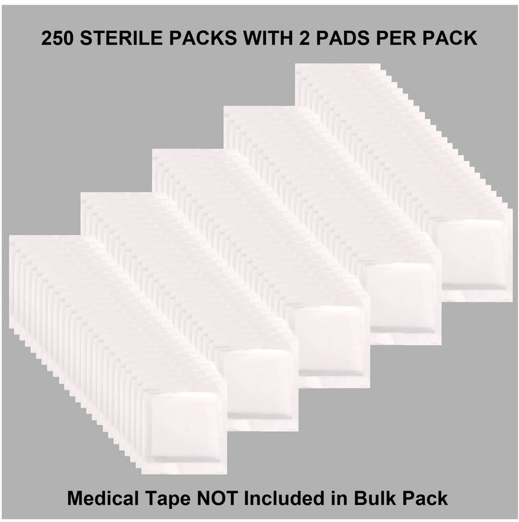 Vakly Sterile Split Gauze 4" x 4" 6-Ply (Pack of 250) – Absorbent Non-Woven Drain Sponges with Precut Slit for IV & Tracheostomy Care